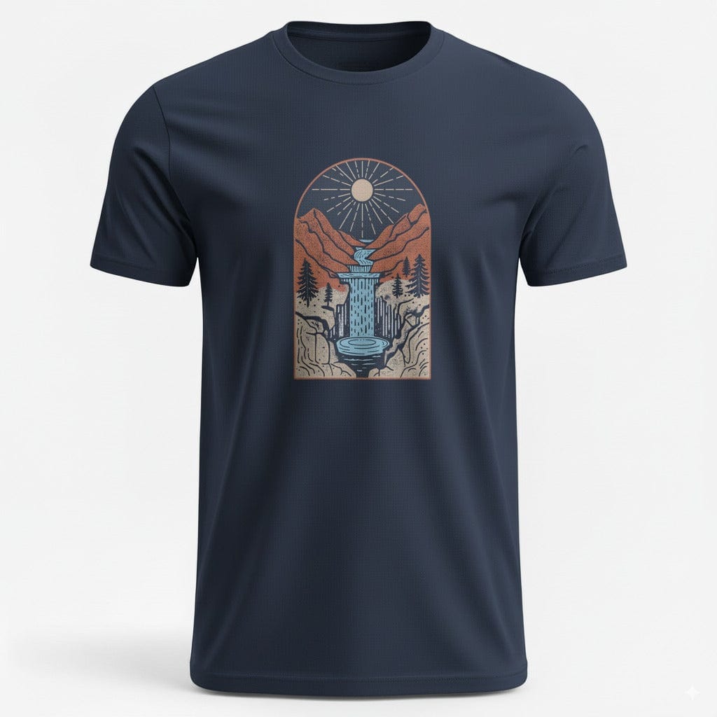 MyDesigns Navy / XS Stunning Landscape Illustration Tee