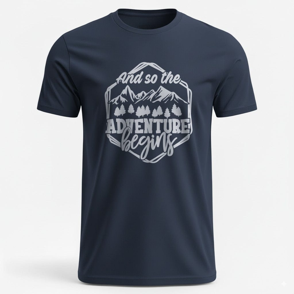 OutfitPeak Navy / S Adventure Begins Mountain Tee