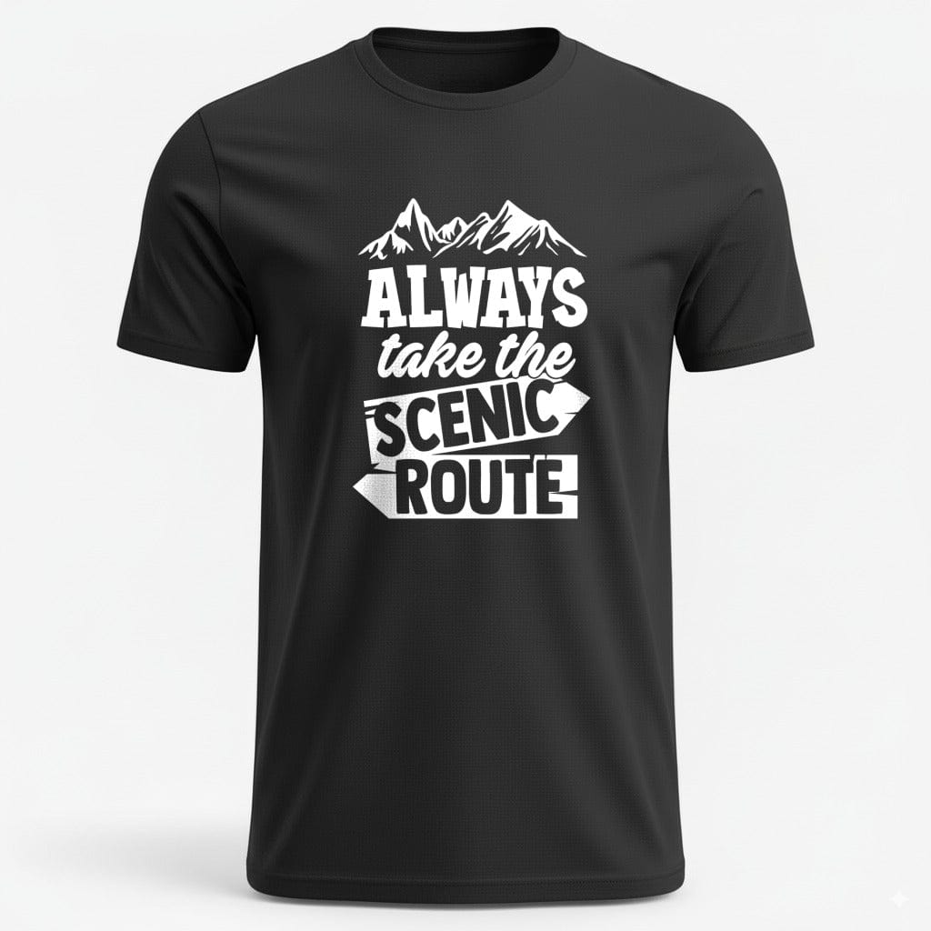 OutfitPeak Black / S Always Take the Scenic Route Tee