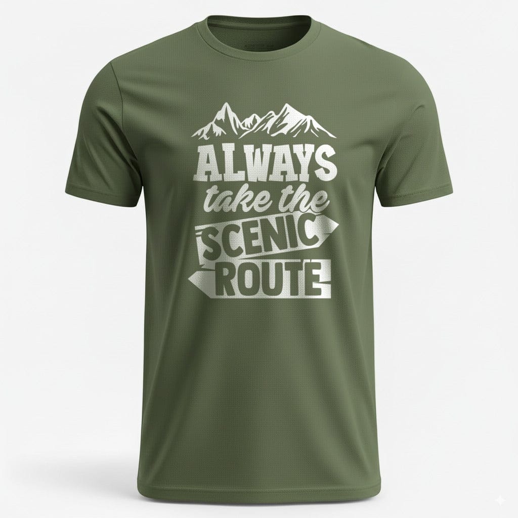 OutfitPeak Military Green / S Always Take the Scenic Route Tee