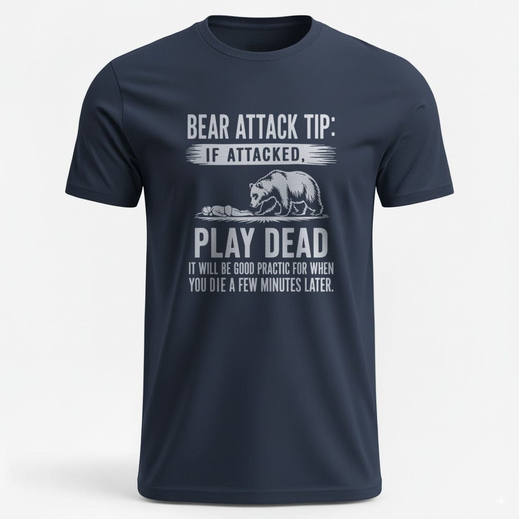 OutfitPeak S / Navy Bear Attack Tip Graphic Tee