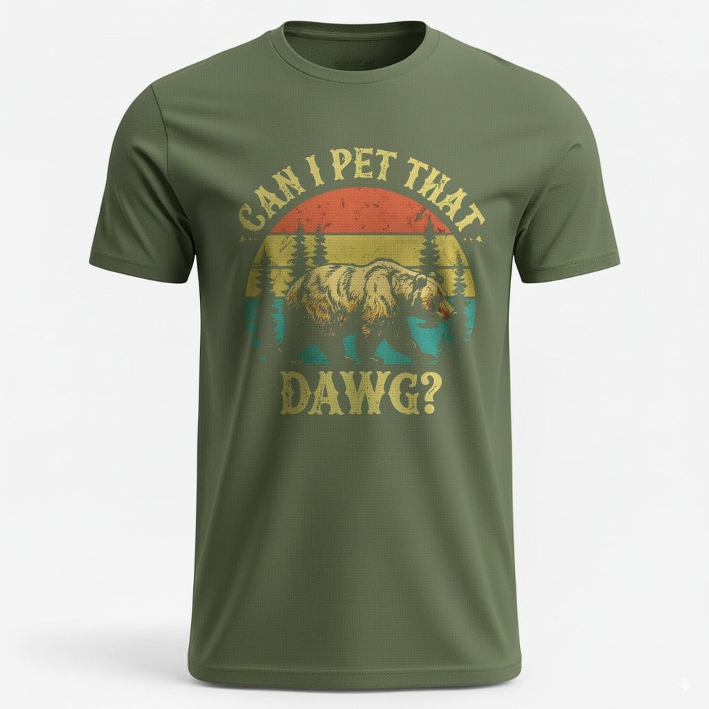 OutfitPeak Military Green / S Can I Pet That Dawg Tee