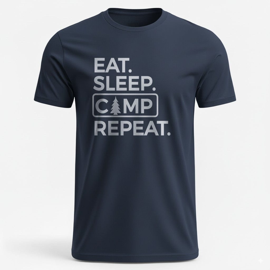OutfitPeak Physical Item Navy / S Eat Sleep Camp Repeat Tee