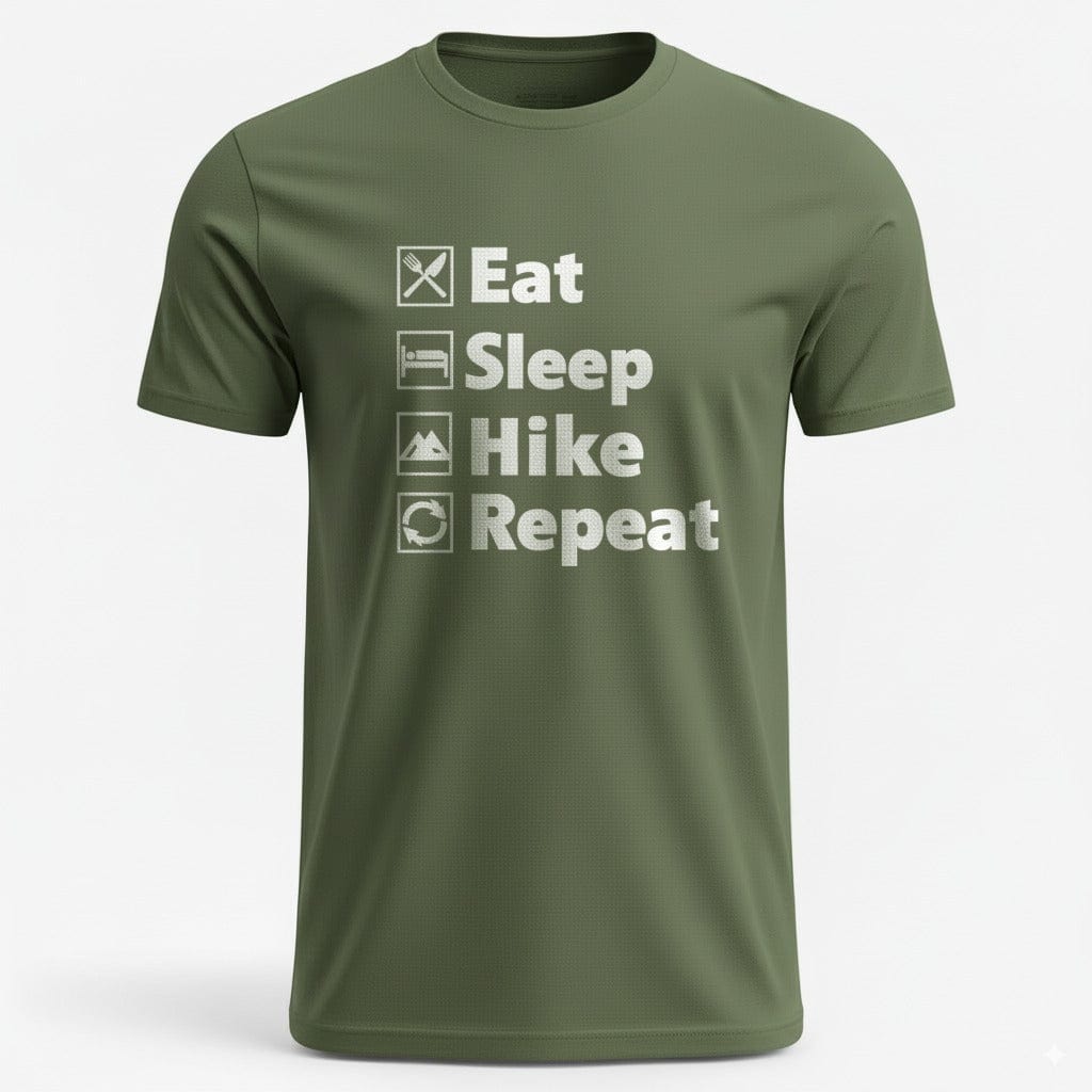 OutfitPeak Military Green / S Eat Sleep Hike Repeat Tee