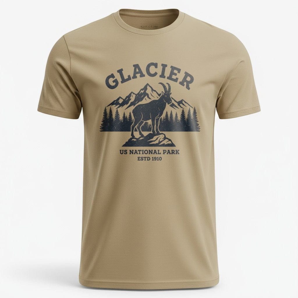 OutfitPeak Physical Item Glacier Graphic Tee US National Park Design Novelty T-Shirt