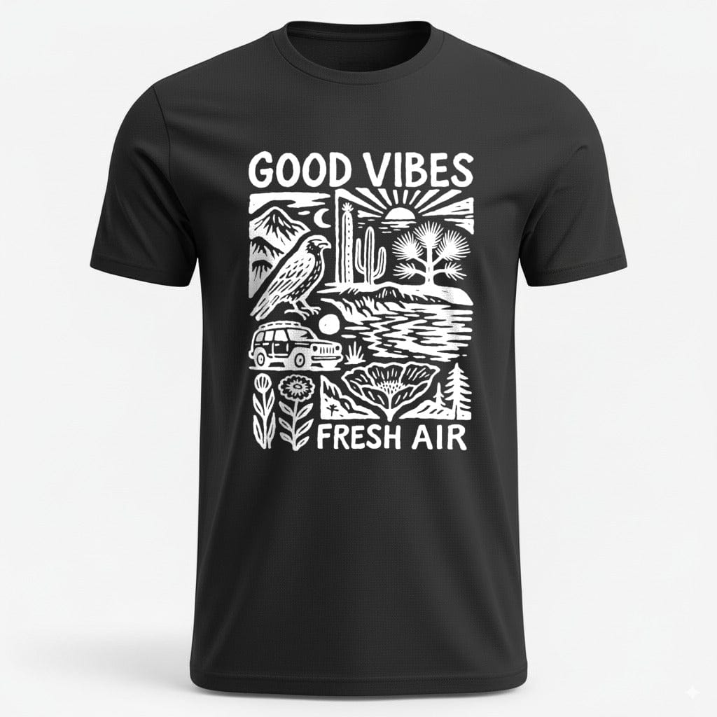OutfitPeak Black / XS Good Vibes Tee