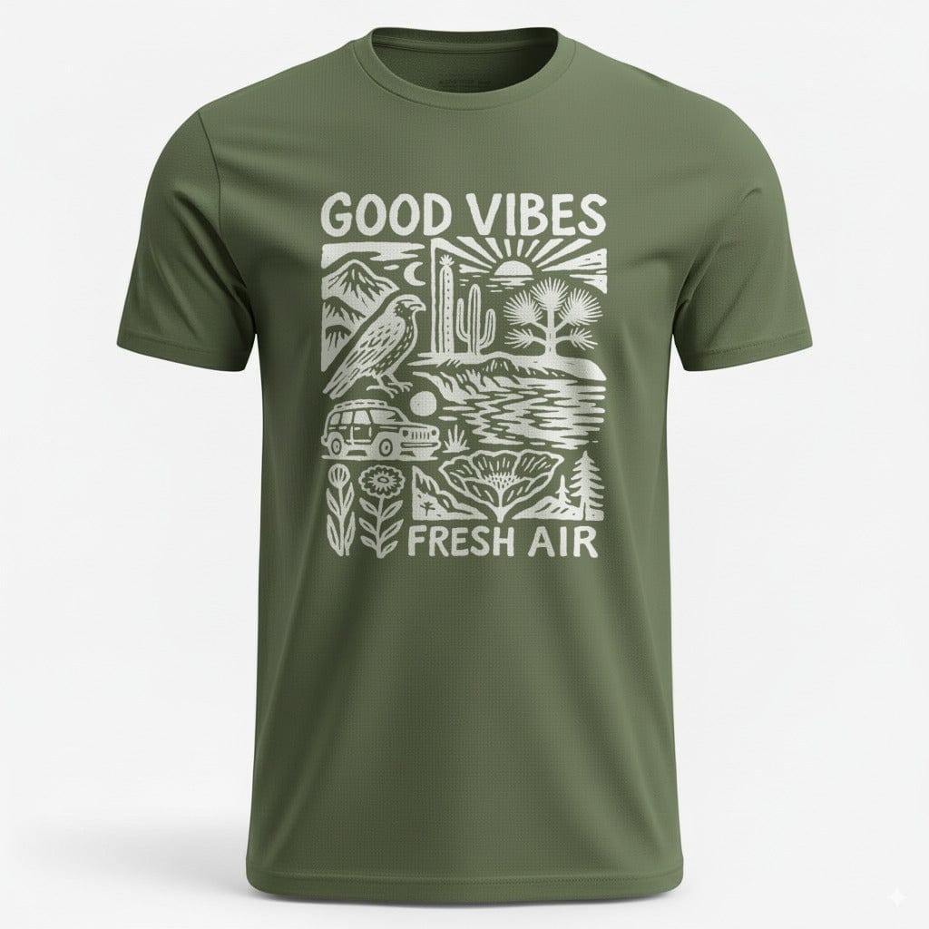 OutfitPeak Military Green / S Good Vibes Tee