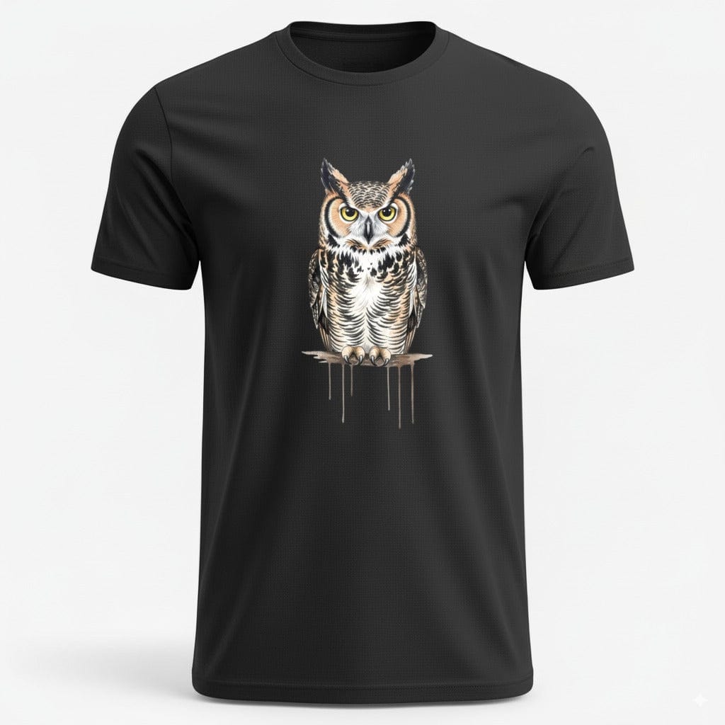 OutfitPeak Black / XS Great Horned Owl Tee
