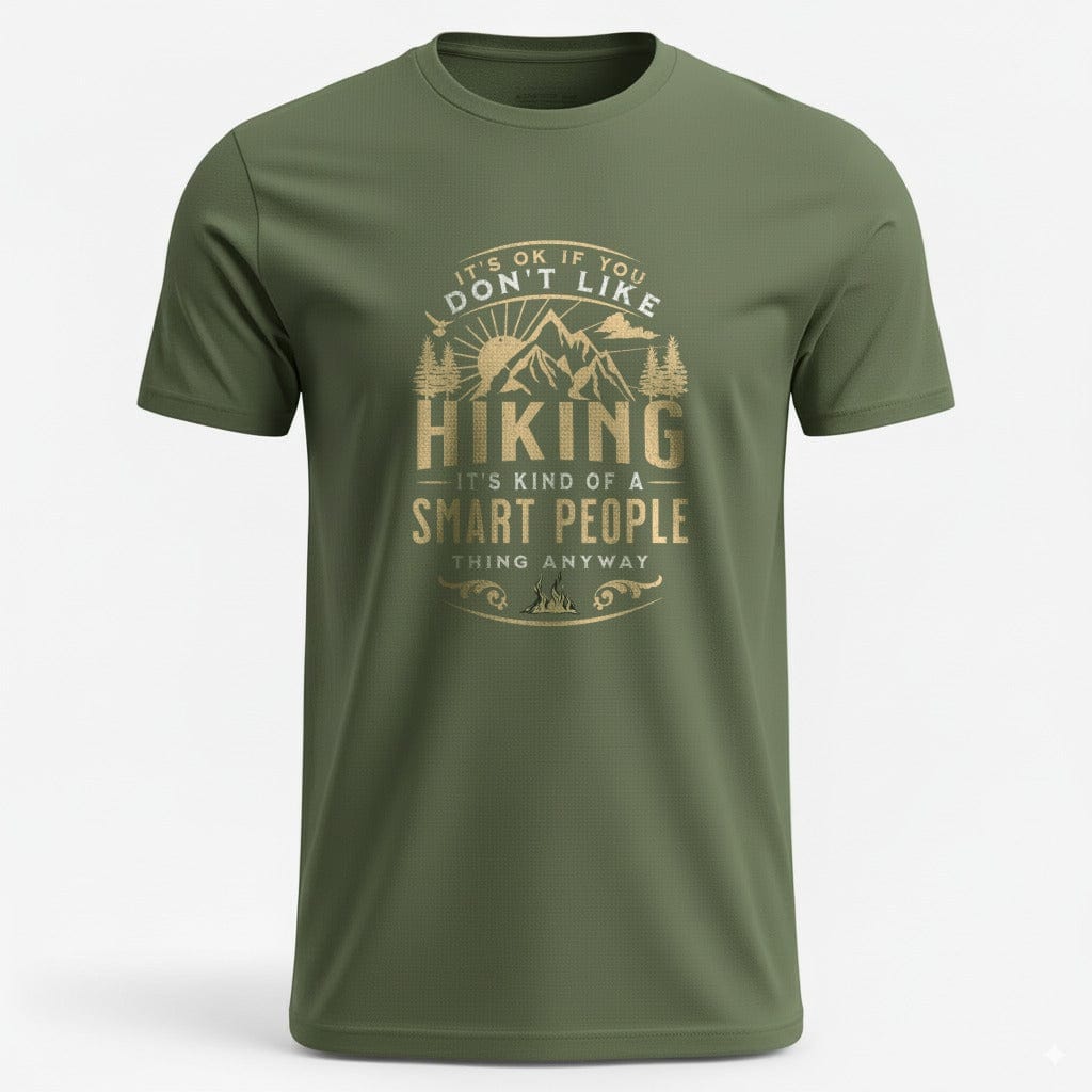 OutfitPeak Military Green / S Hiking Smart People Quote Tee