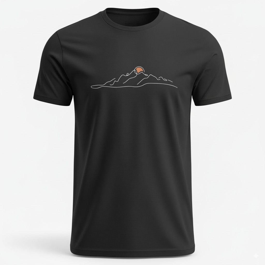 OutfitPeak Black / S Minimal Mountain Peak Tee