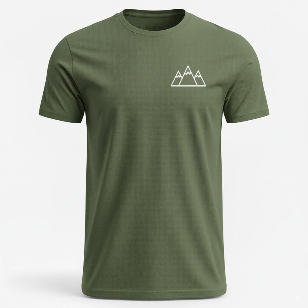 OutfitPeak Military Green / S Minimalist Mountain T-Shirt