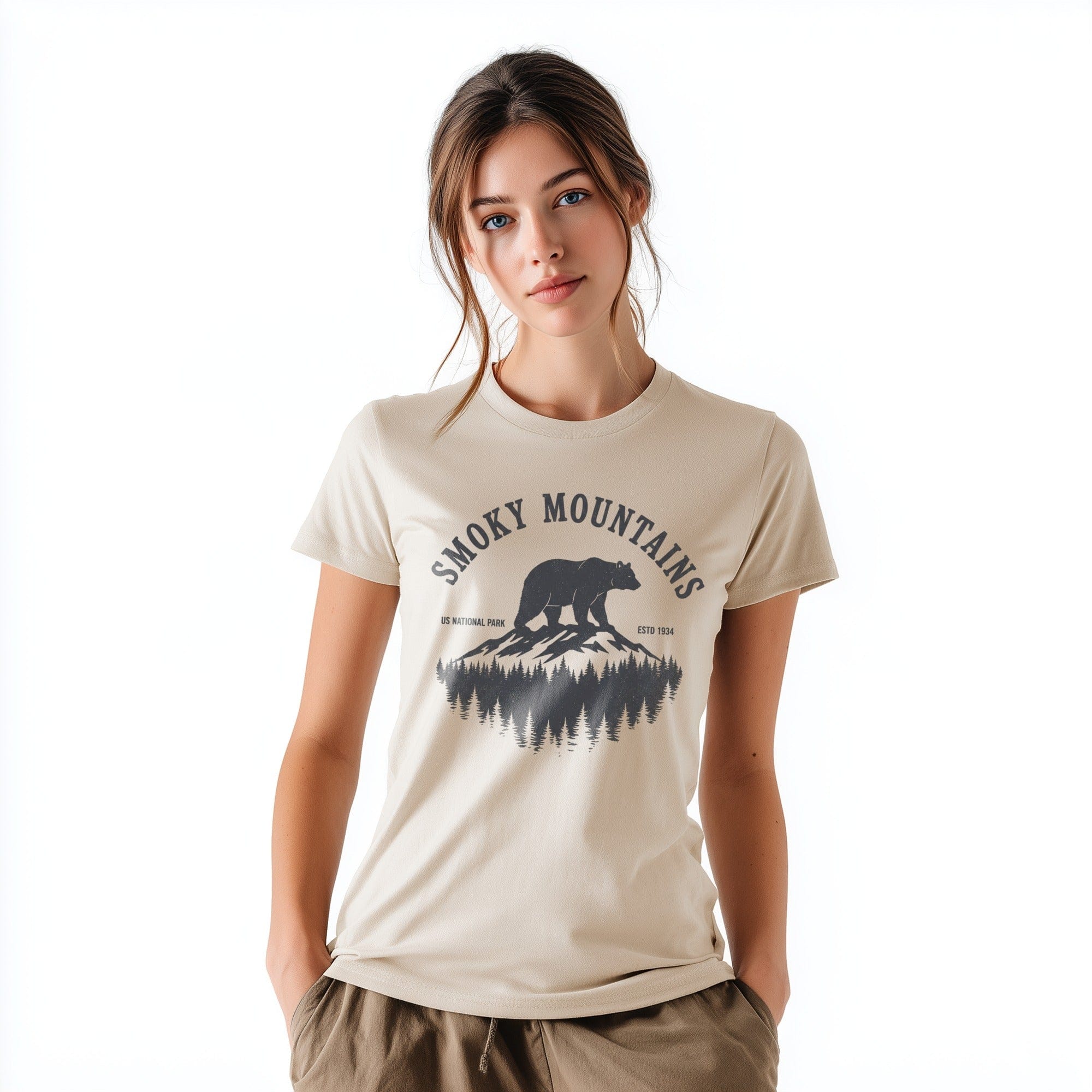 OutfitPeak Physical Item Mountain Bear Tee Smoky Mountains US National Park T-Shirt