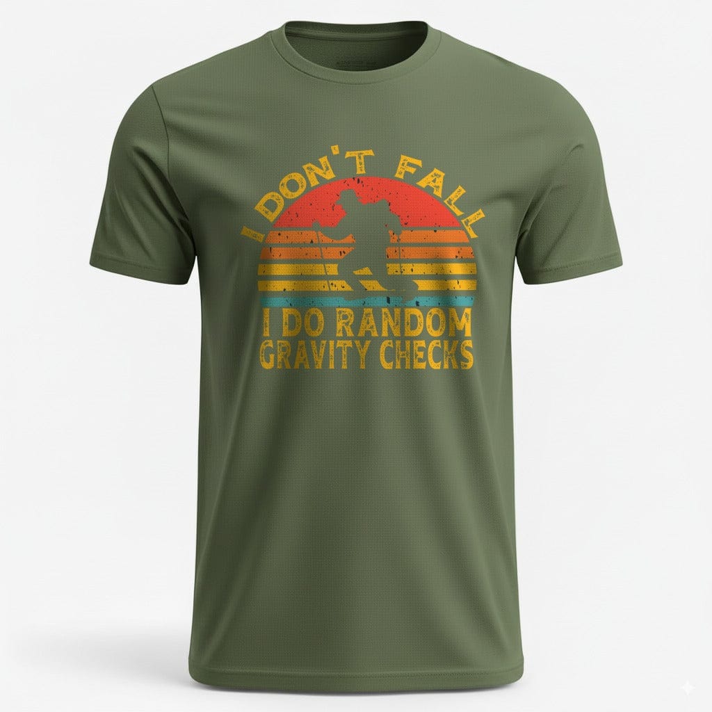 OutfitPeak Military Green / S Random Gravity Checks Tee