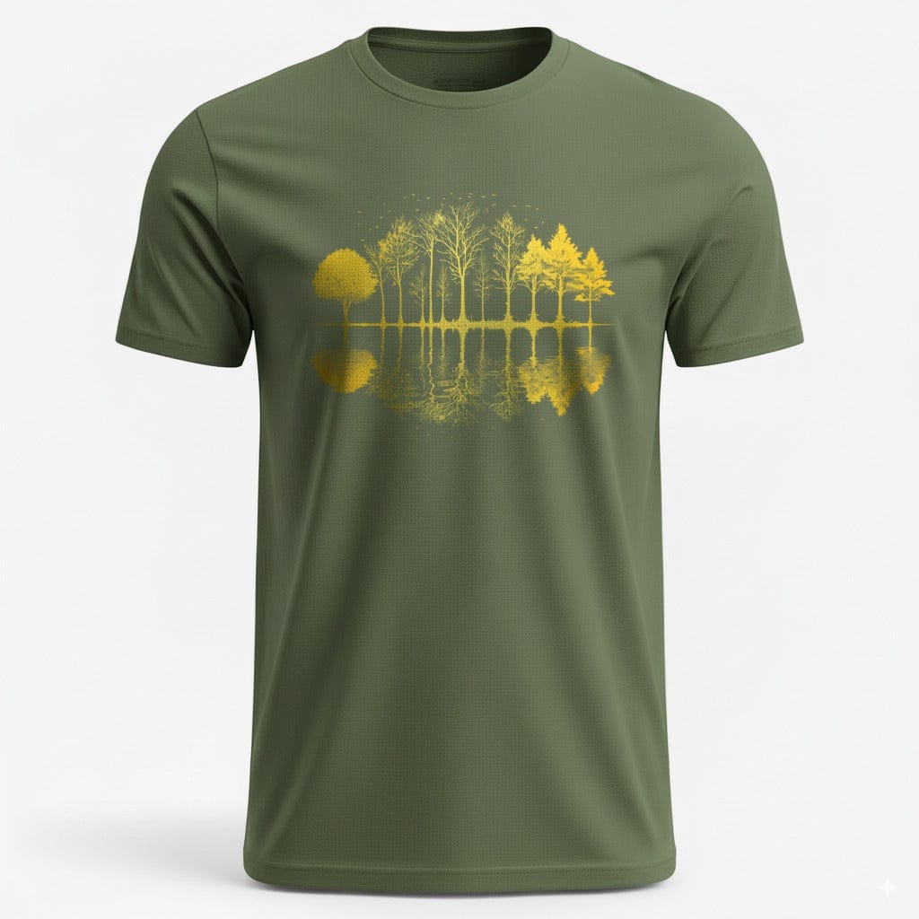 OutfitPeak Military Green / S Reflective Tree Tee