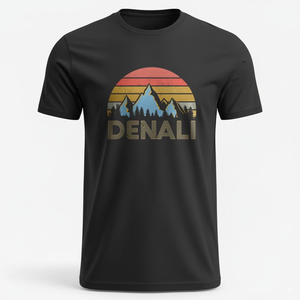 OutfitPeak XS / Black Retro Mountain Sunset Denali Tee