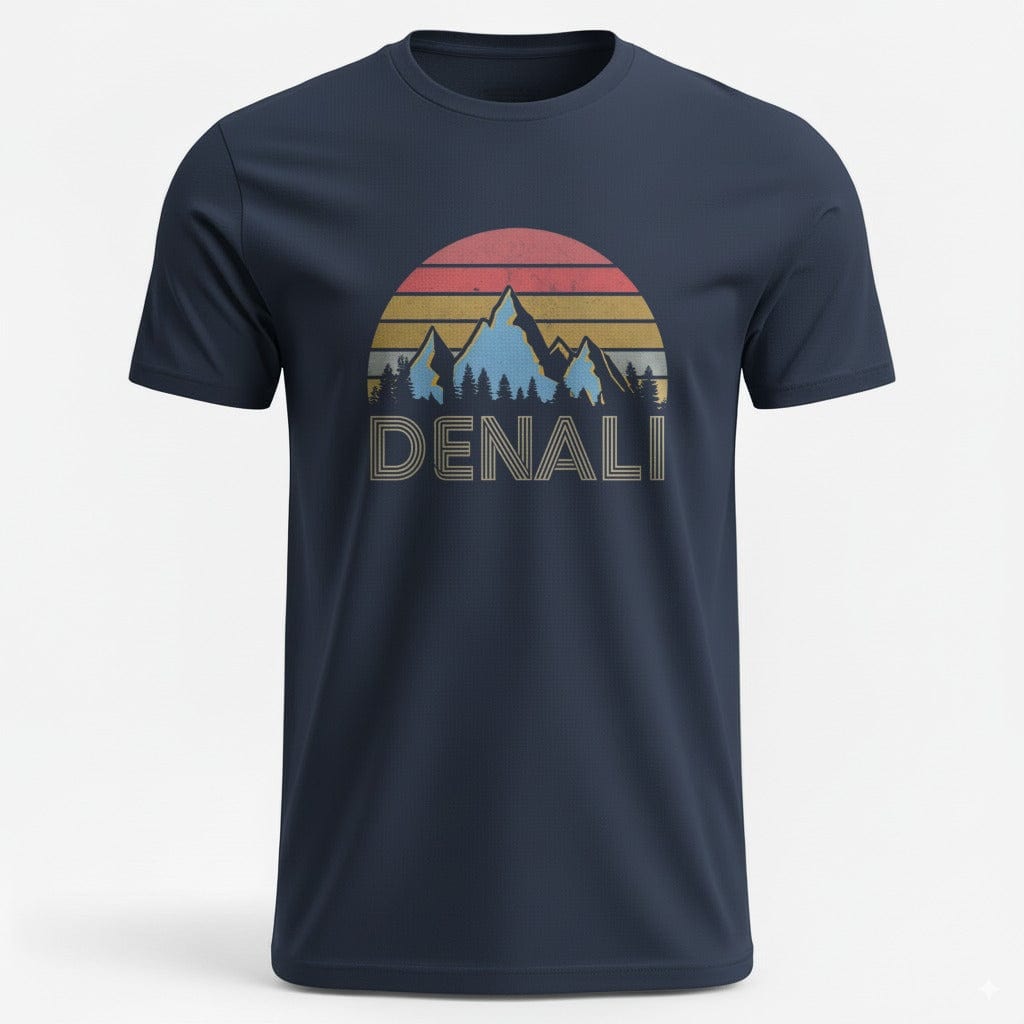 OutfitPeak XS / Navy Retro Mountain Sunset Denali Tee