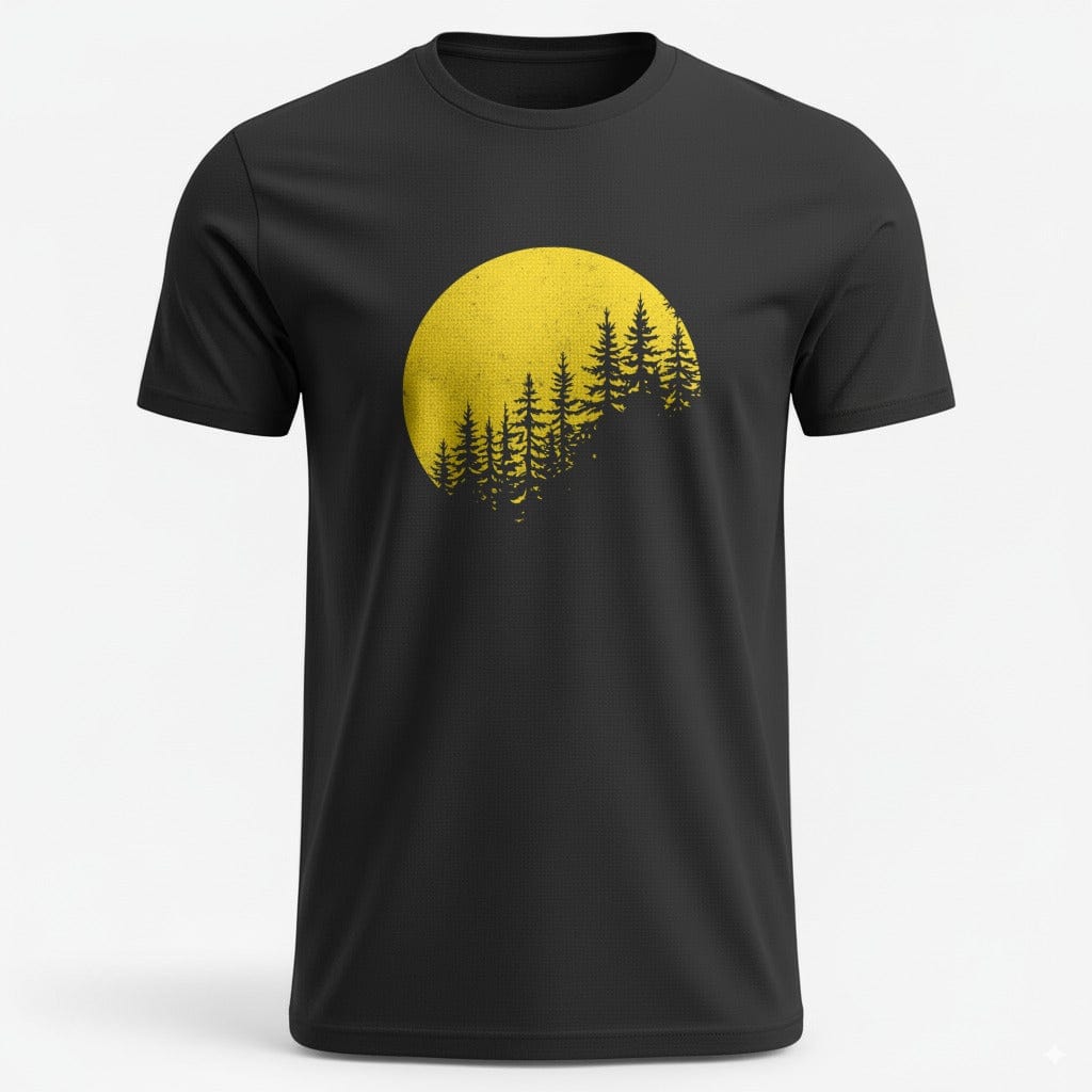 OutfitPeak Black / XS Tree Silhouette Forest Tee