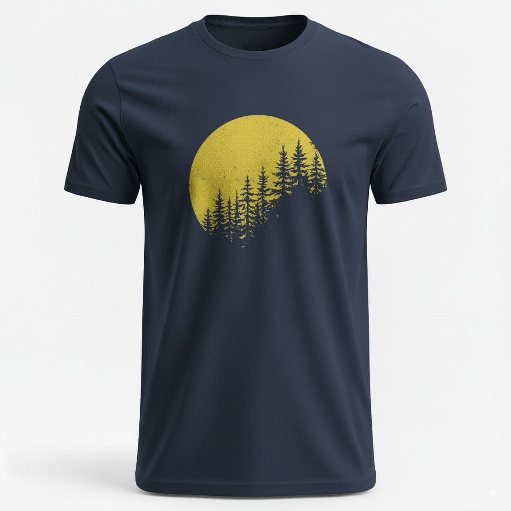 OutfitPeak Navy / XS Tree Silhouette Forest Tee