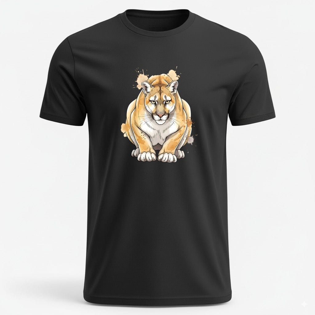 OutfitPeak Black / XS Watercolor Mountain Lion Tee