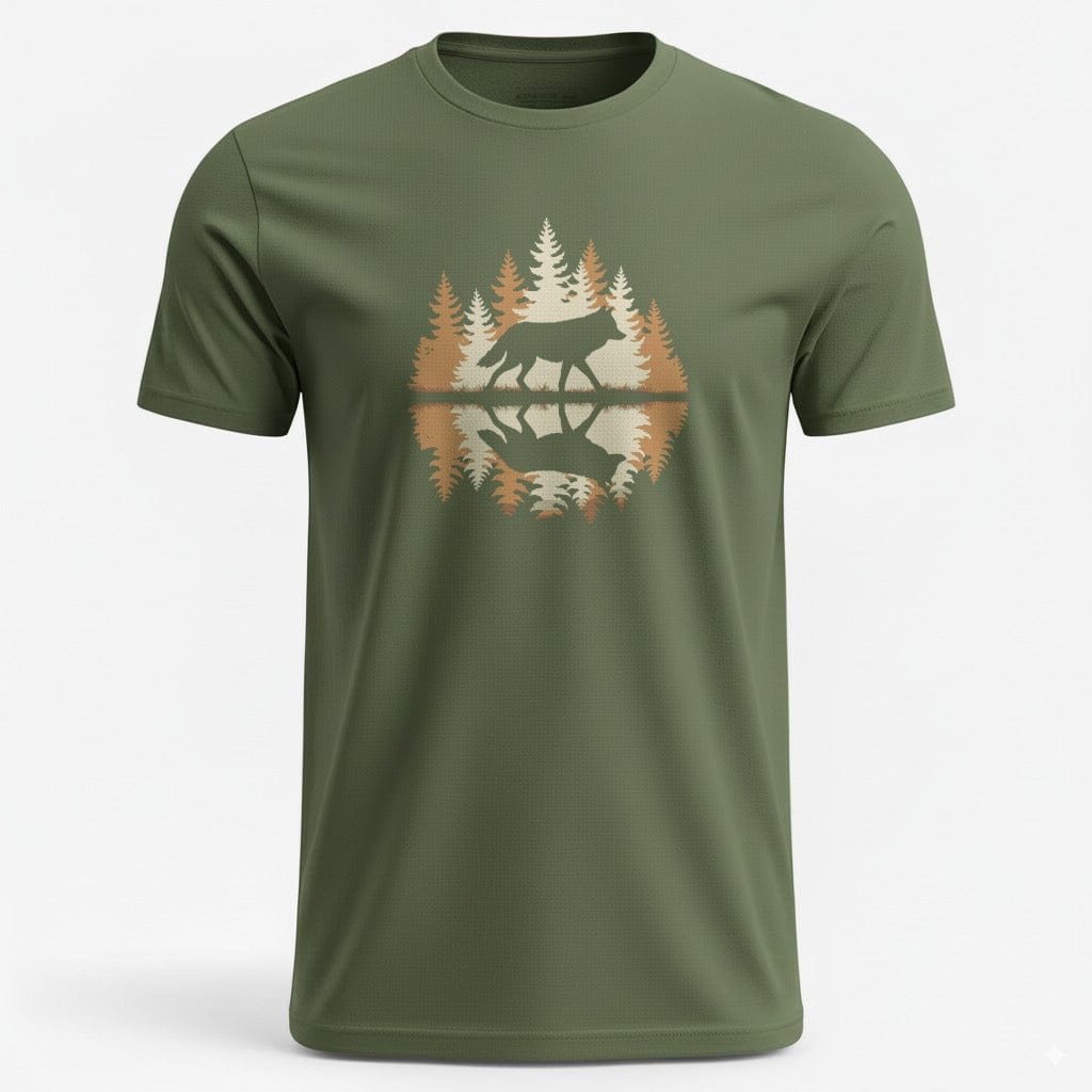 OutfitPeak Military Green / S Wolf In Woods Tee
