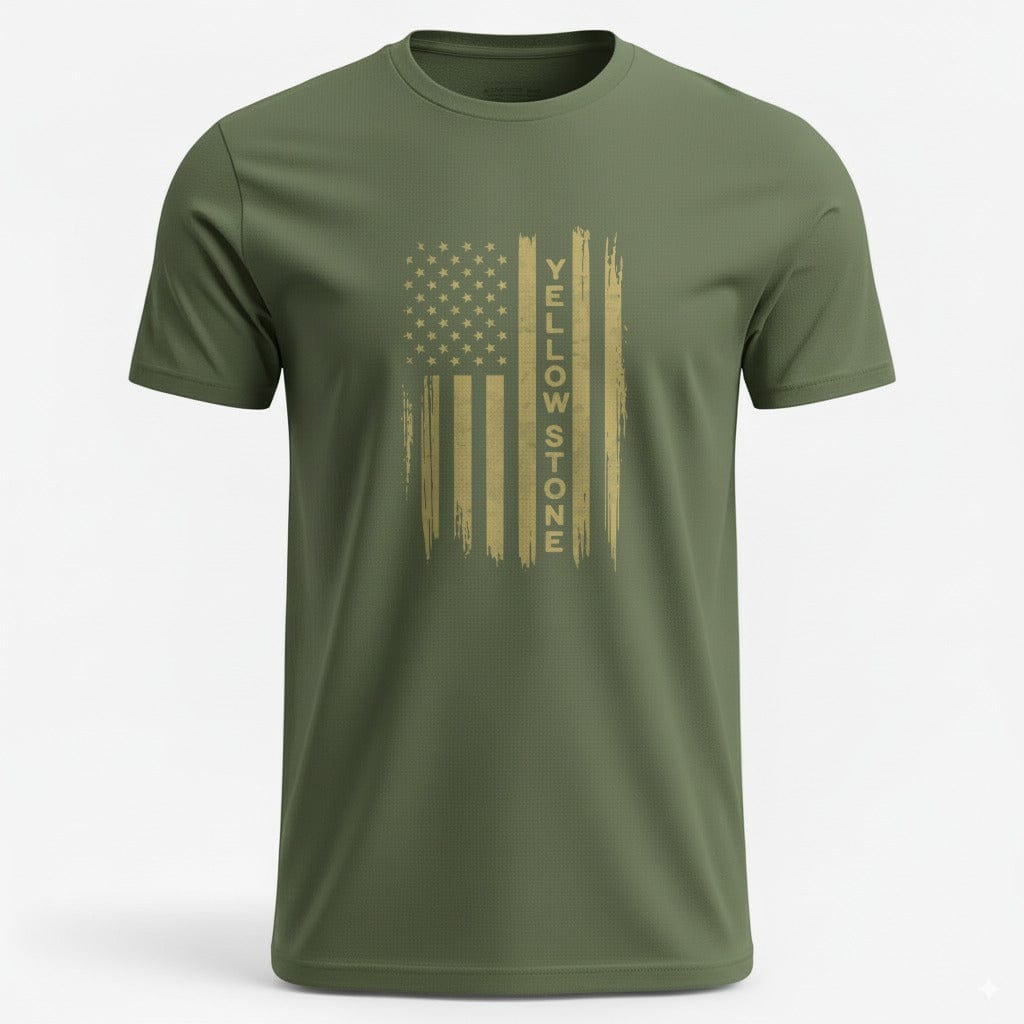 OutfitPeak Military Green / S Yellowstone Flag Tee