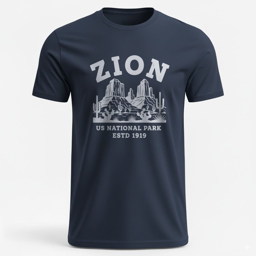 OutfitPeak Physical Item Zion Park Scenic Graphic Classic Crew Neck Relaxed Tee T-Shirt