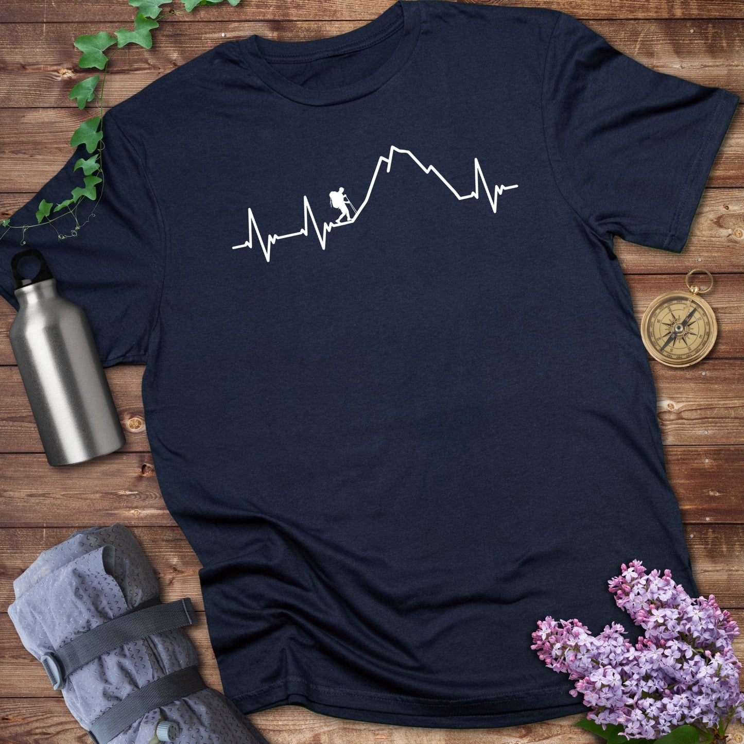 Mountain Climbing Heartbeat T-Shirt for Outdoor Product