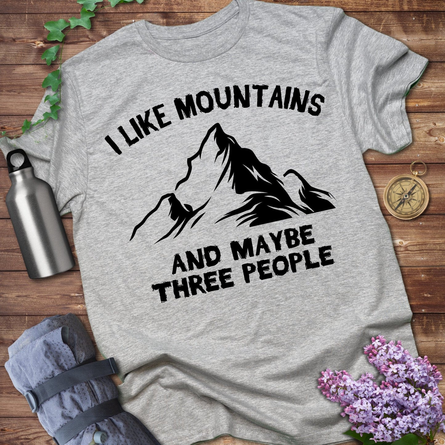 I Like Mountains And Maybe Three People T-shirt product