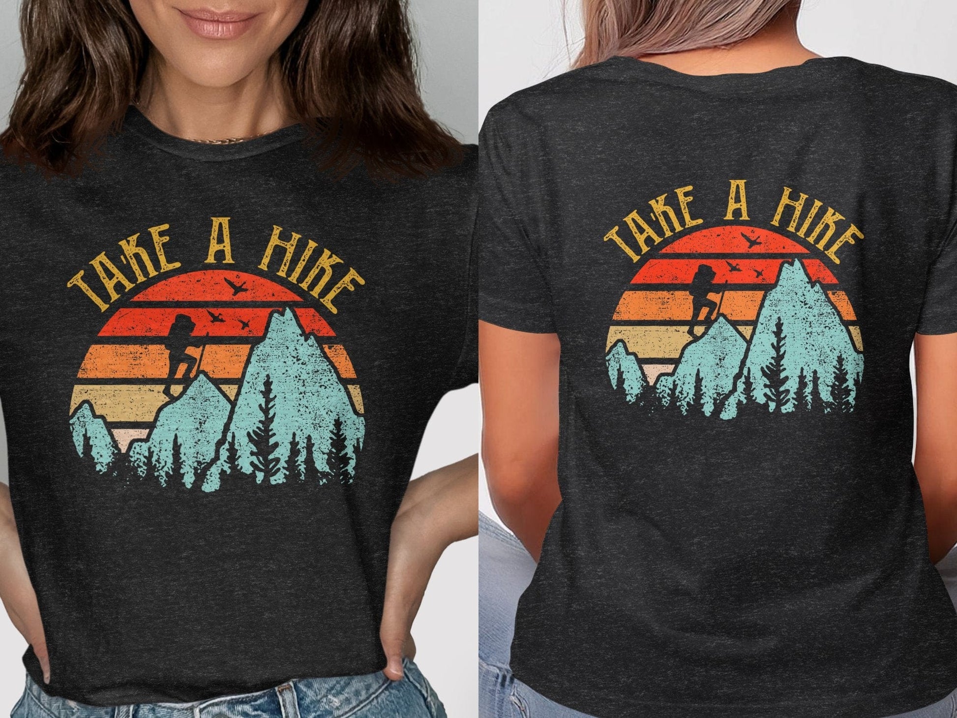 Take A Hike Retro Sunset Design T-shirt product