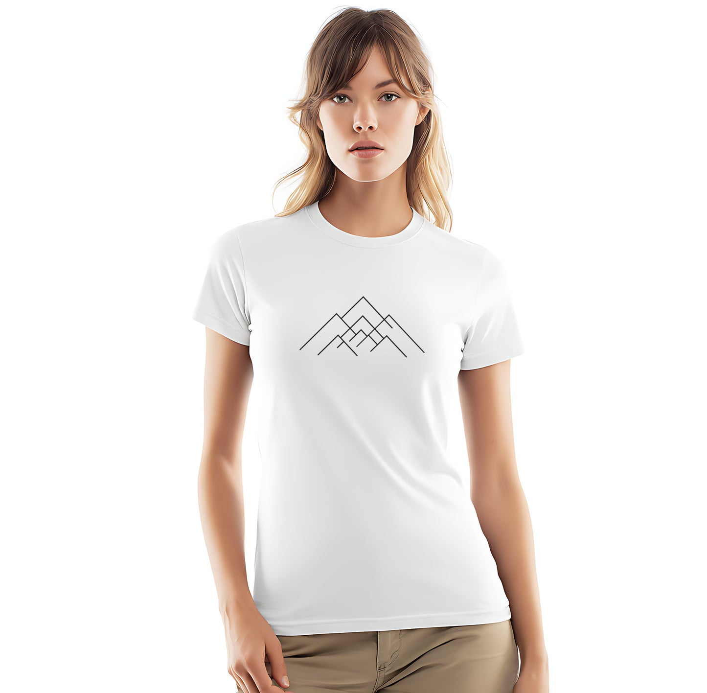 Minimalist Mountain Design White T-Shirt product