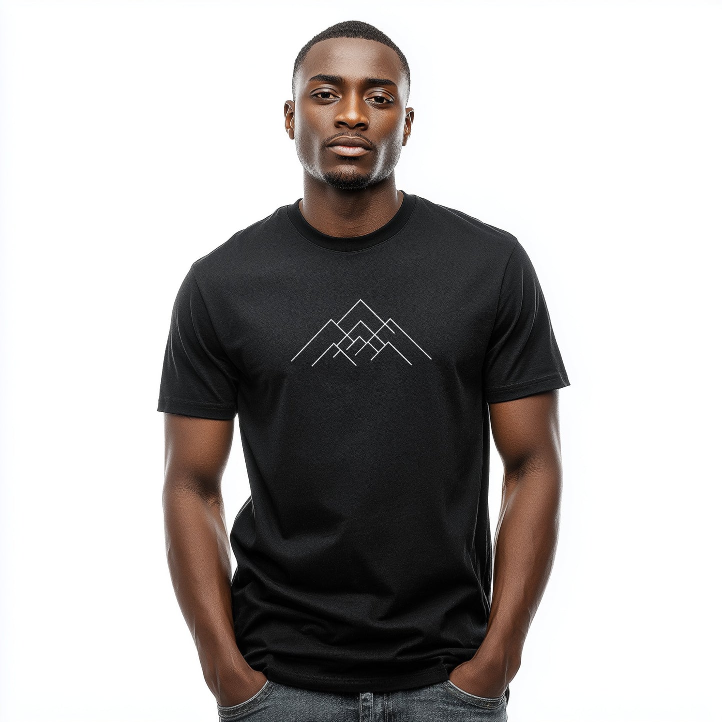 Minimalist Mountain Graphic Black T-shirt product type