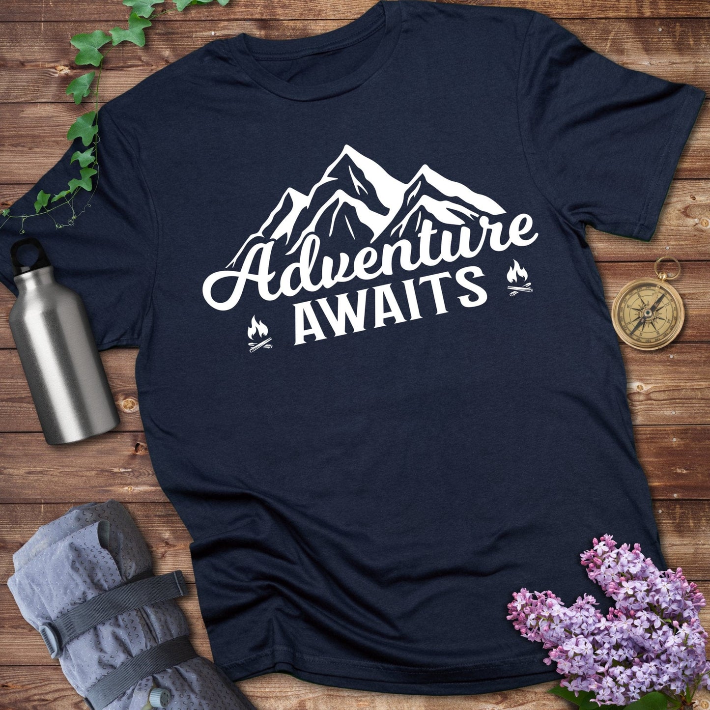 Adventure Awaits Mountain Print T-shirt product