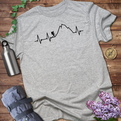 Climber Mountain Heartbeat Graphic Design T-shirt Product