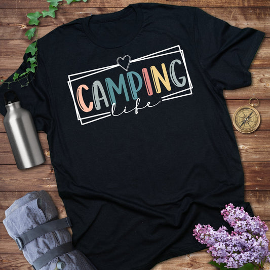 Camping Life Heart Graphic Outdoor Activity Shirt product type