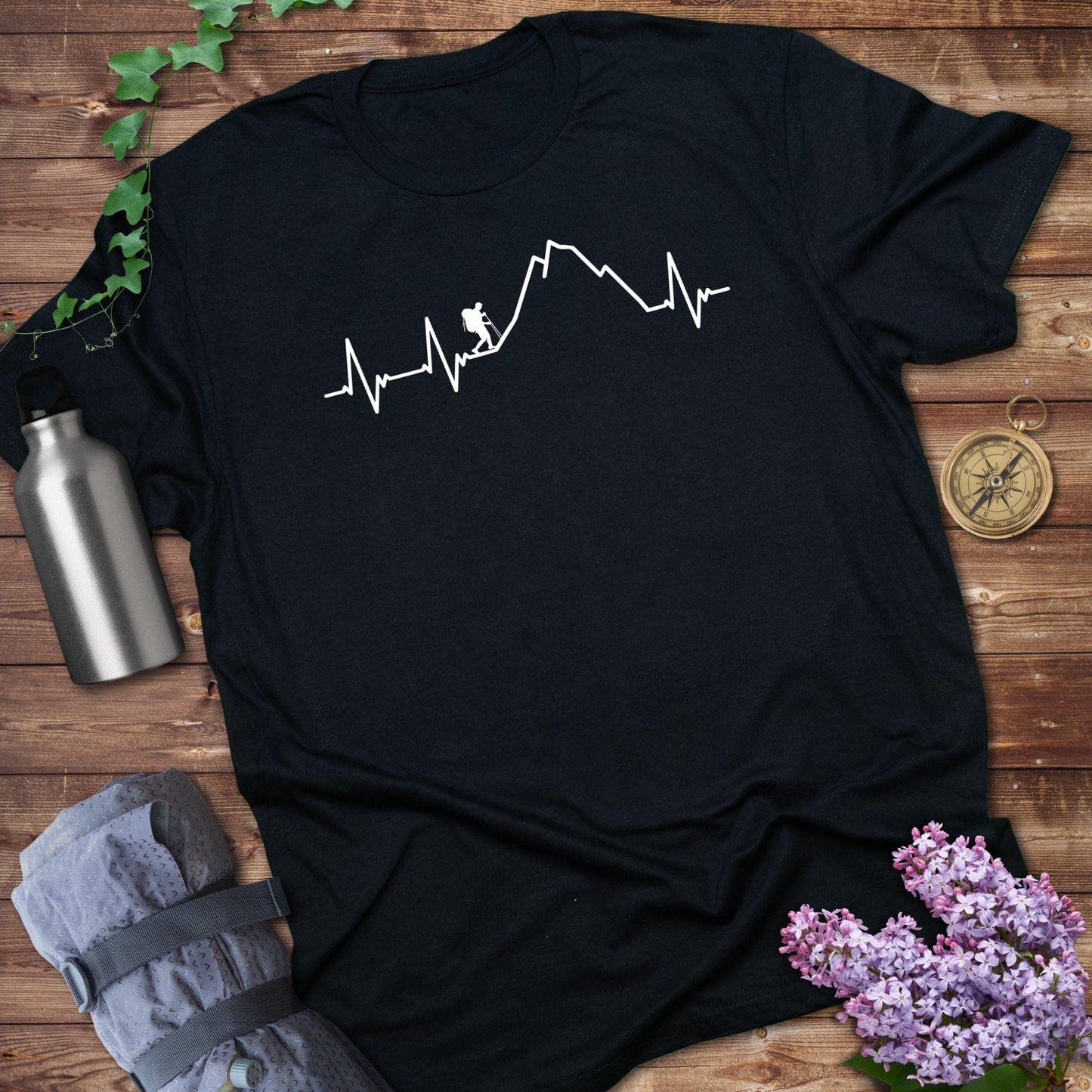 Mountain Biker Heartbeat Design Graphic T-Shirt product type