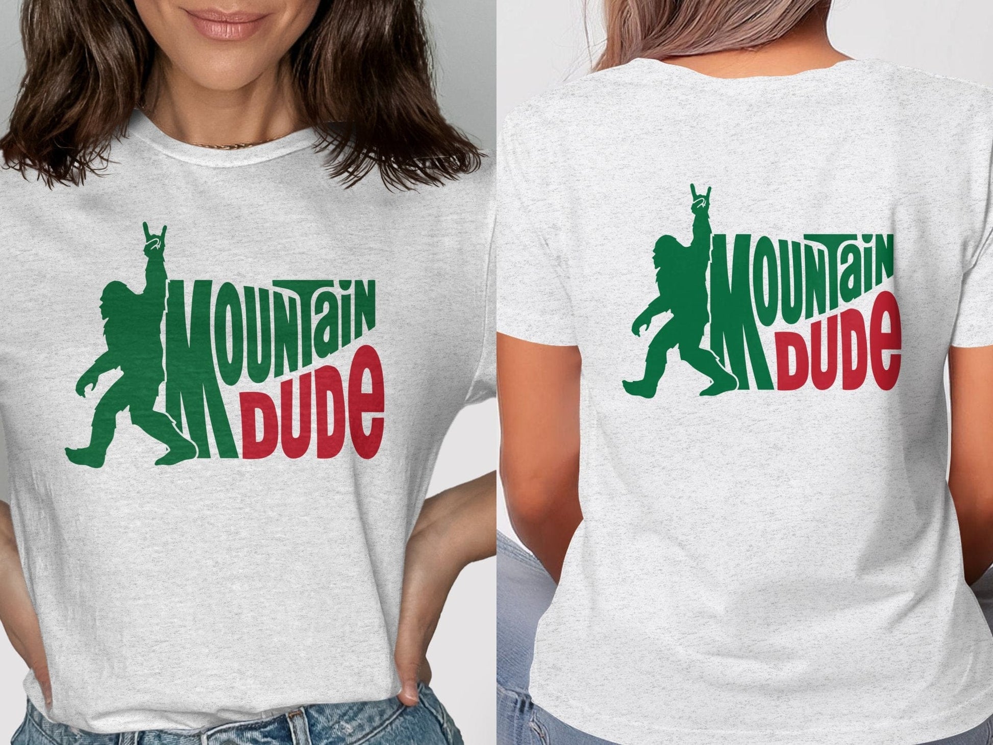 Mountain Dude Graphic Tee Front and Back Print T-shirt product