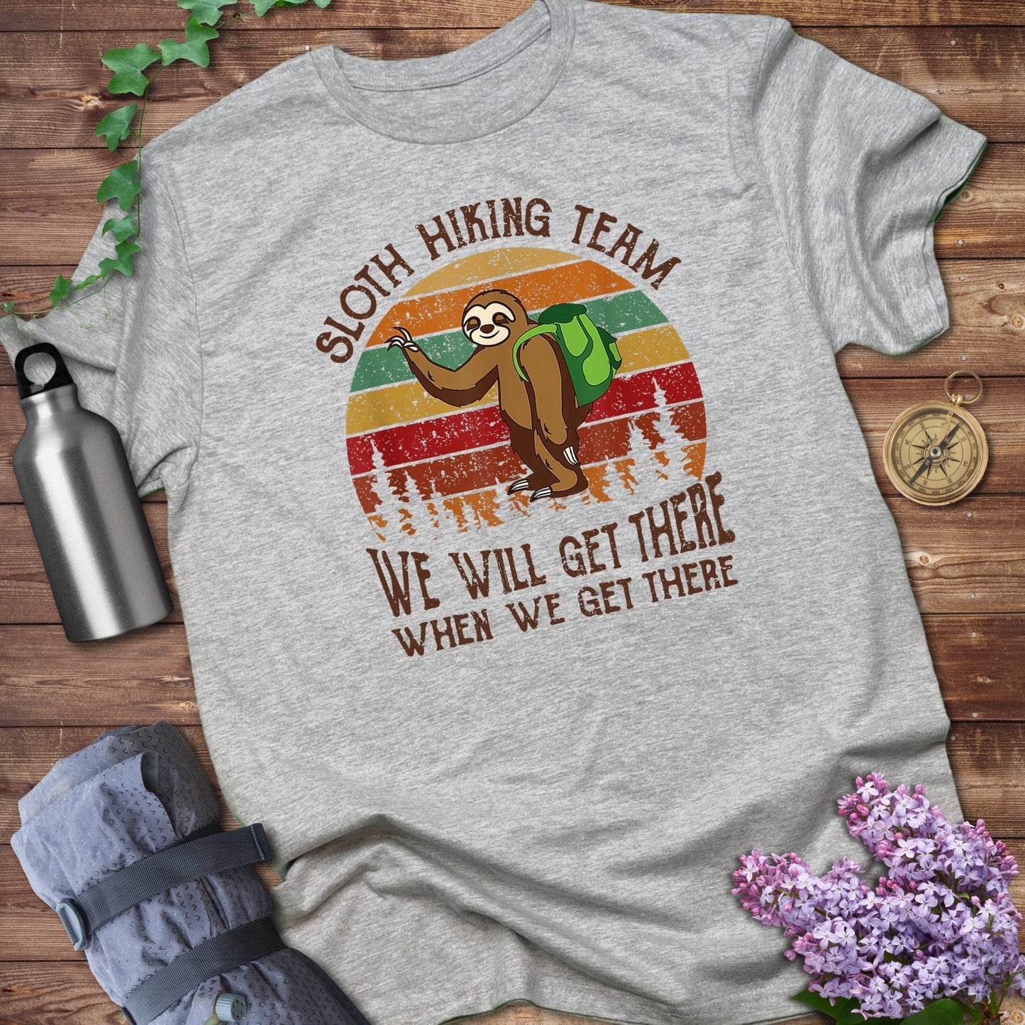 Sloth Hiking Team We Will Get There T-shirt product