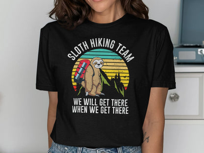 Sloth Hiking Team Graphic Tee Shirt product type