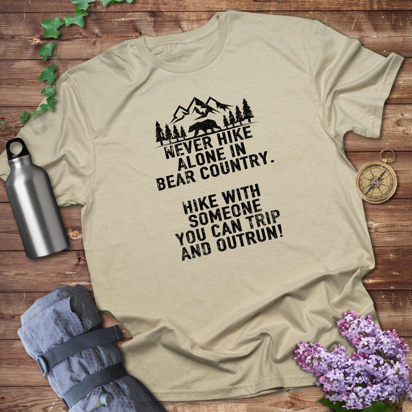 Never Hike Alone Bear Country Outdoor T-Shirt product type
