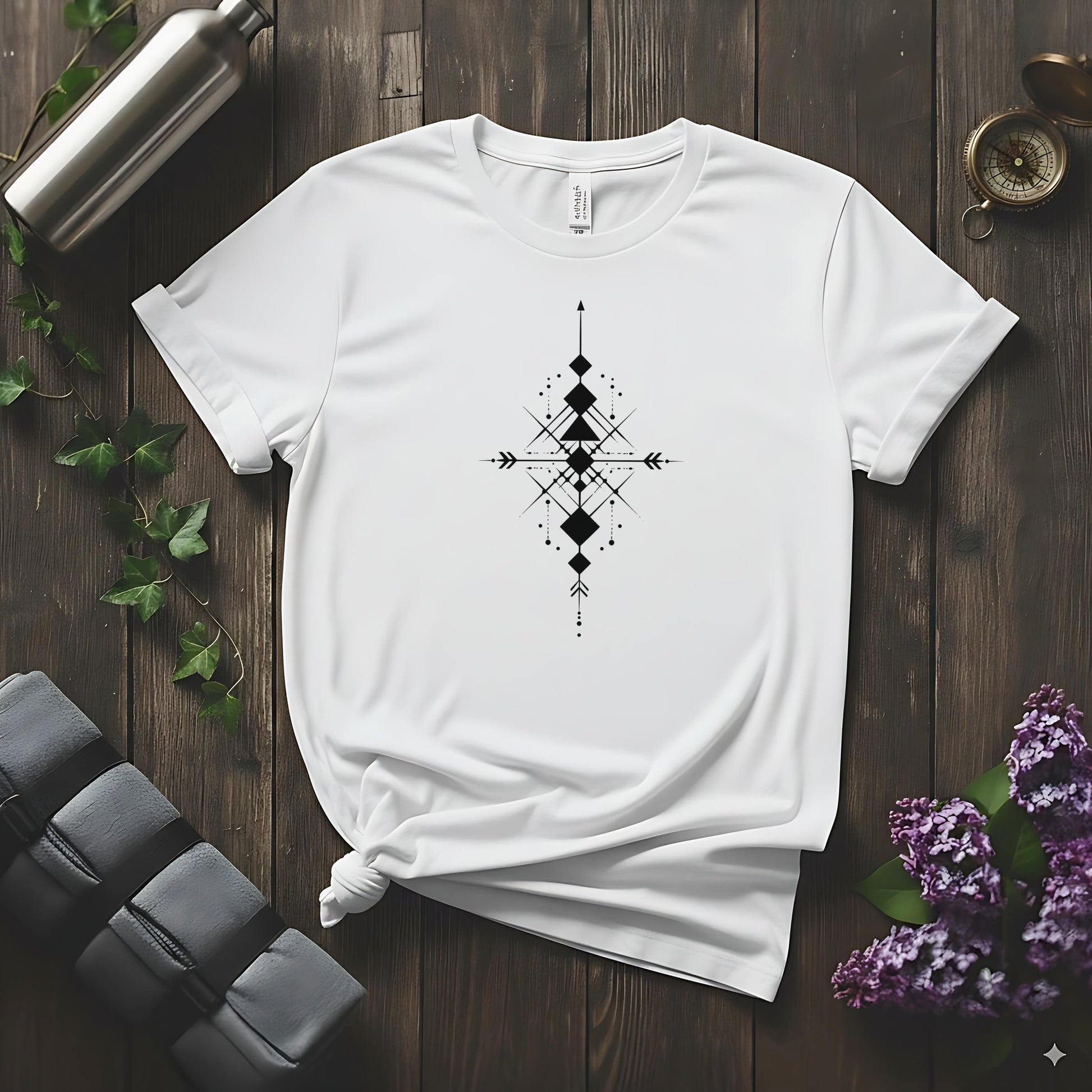 Geometric Arrow Design Fashionable White Shirt product type