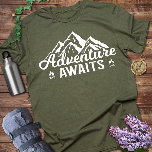 Adventure Awaits Mountain Design T-Shirt product