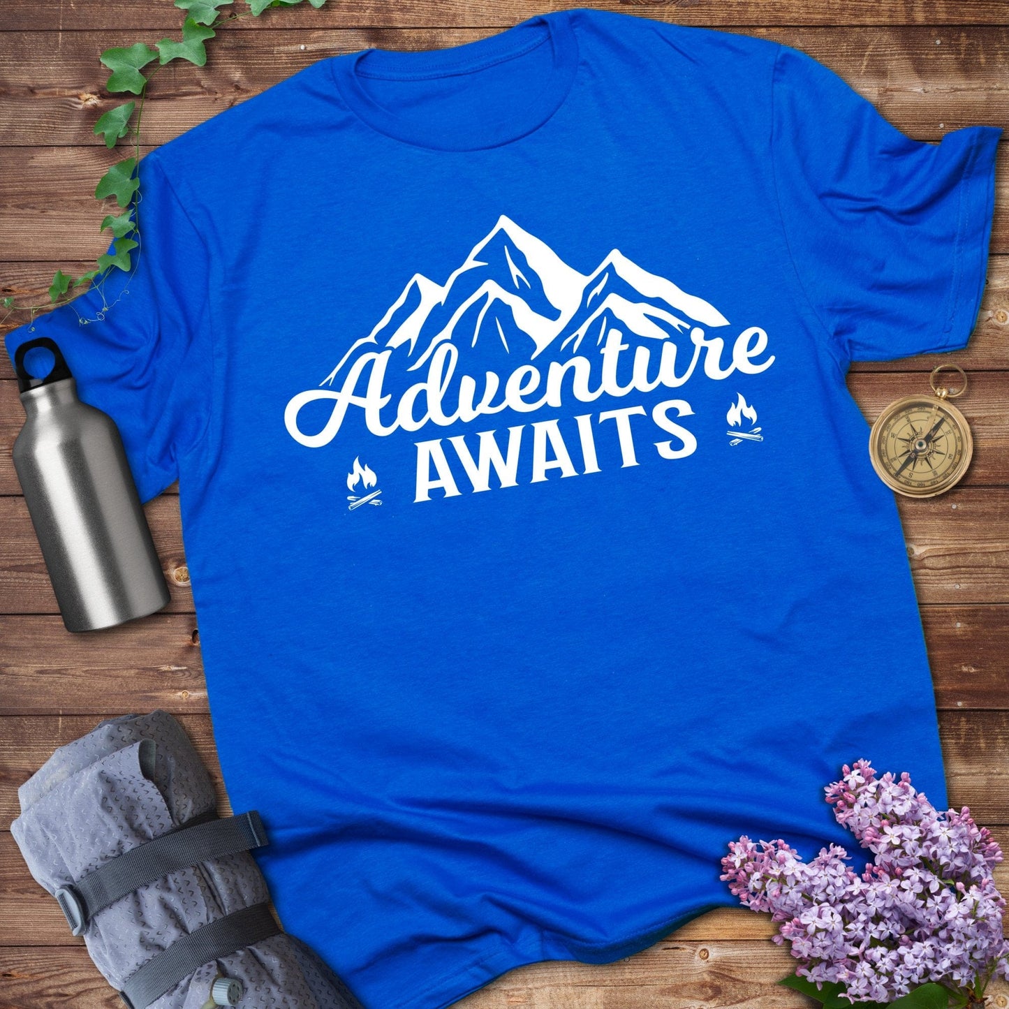 Adventure Awaits Blue Mountain Graphic T-Shirt product