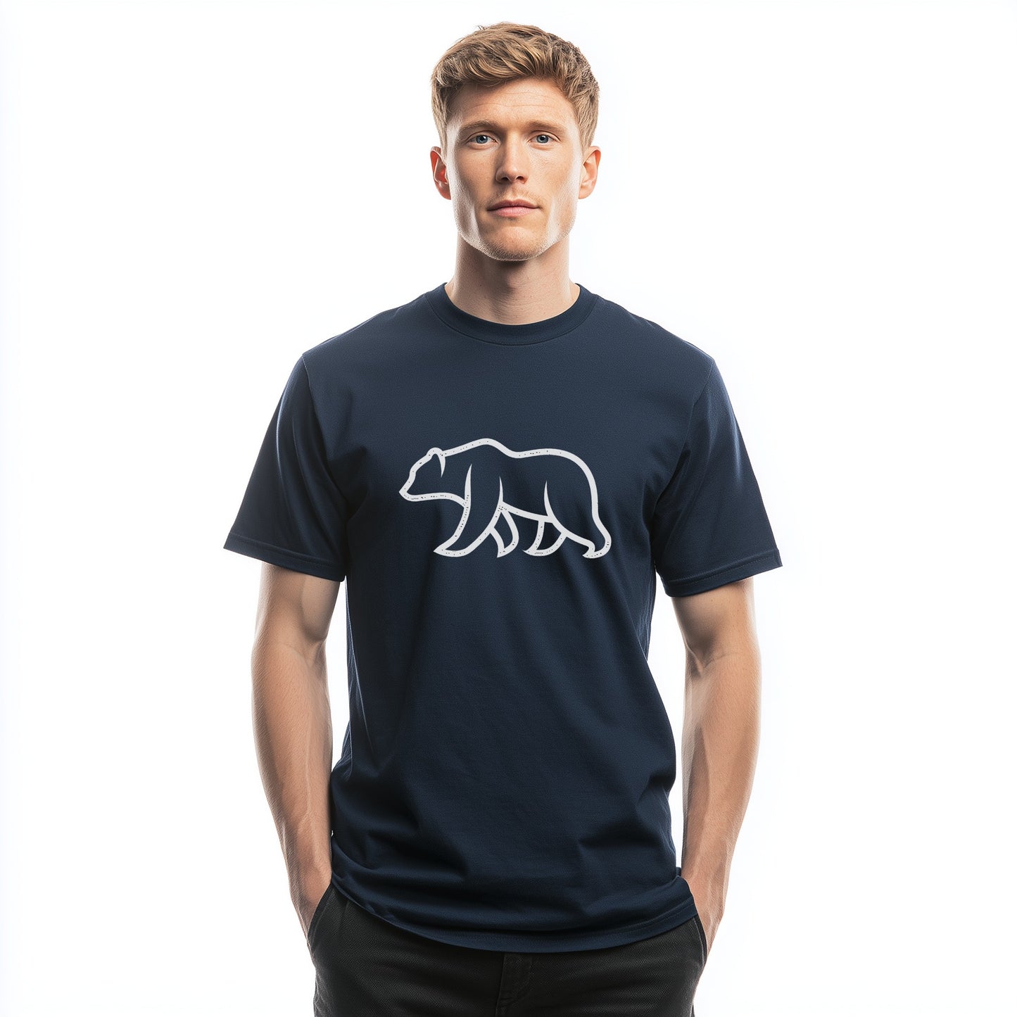 Bear Graphic Navy Blue Classic Fit T-Shirt product