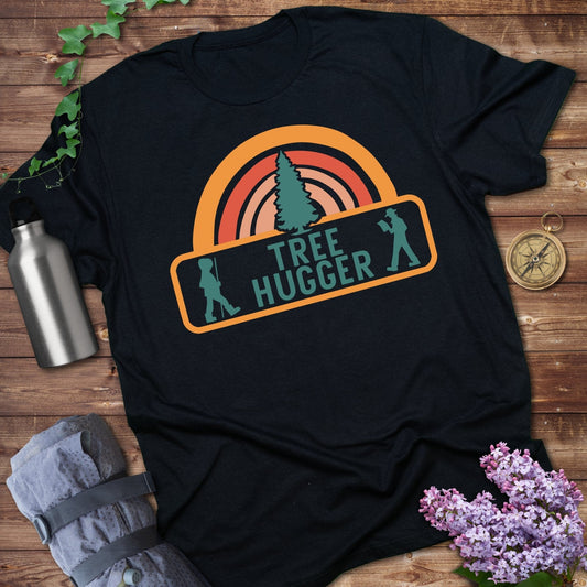 Trendy Tree Hugger Graphic Design T-Shirt