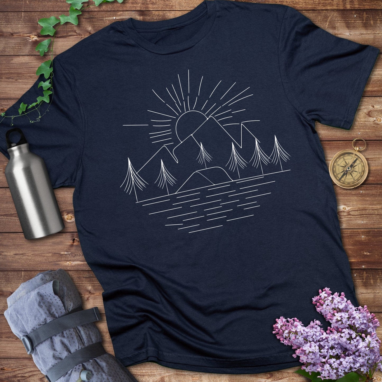 Wilderness Line art Sunset Tshirt