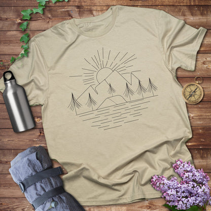 Wilderness Line art Sunset Tshirt