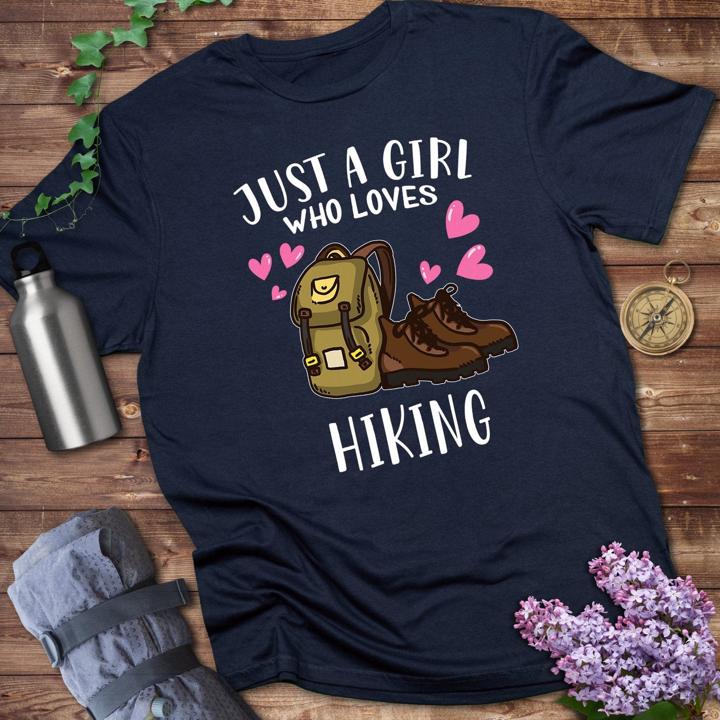 Just a Girl Who Loves Hiking Graphic T-Shirt product type
