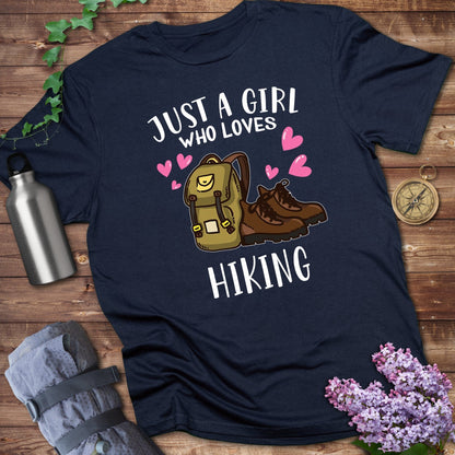 Just a Girl Who Loves Hiking Graphic T-Shirt product type