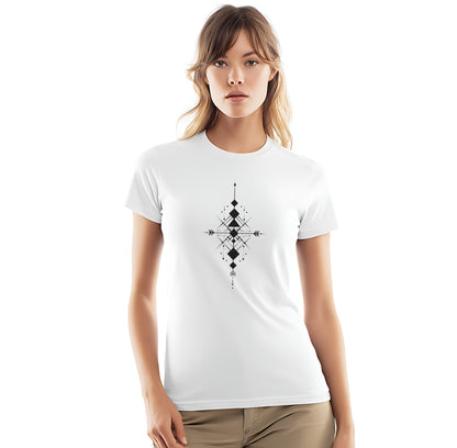Geometric Arrow Design Casual White Tee product