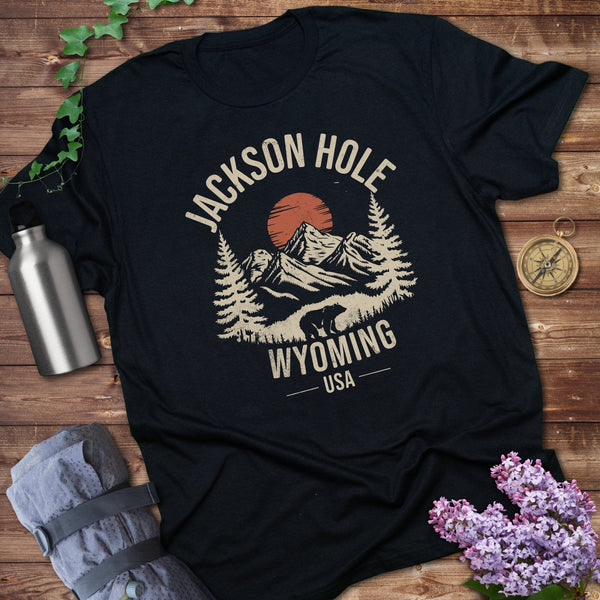 Jackson Hole Wyoming USA Scenic Bear T-Shirt product